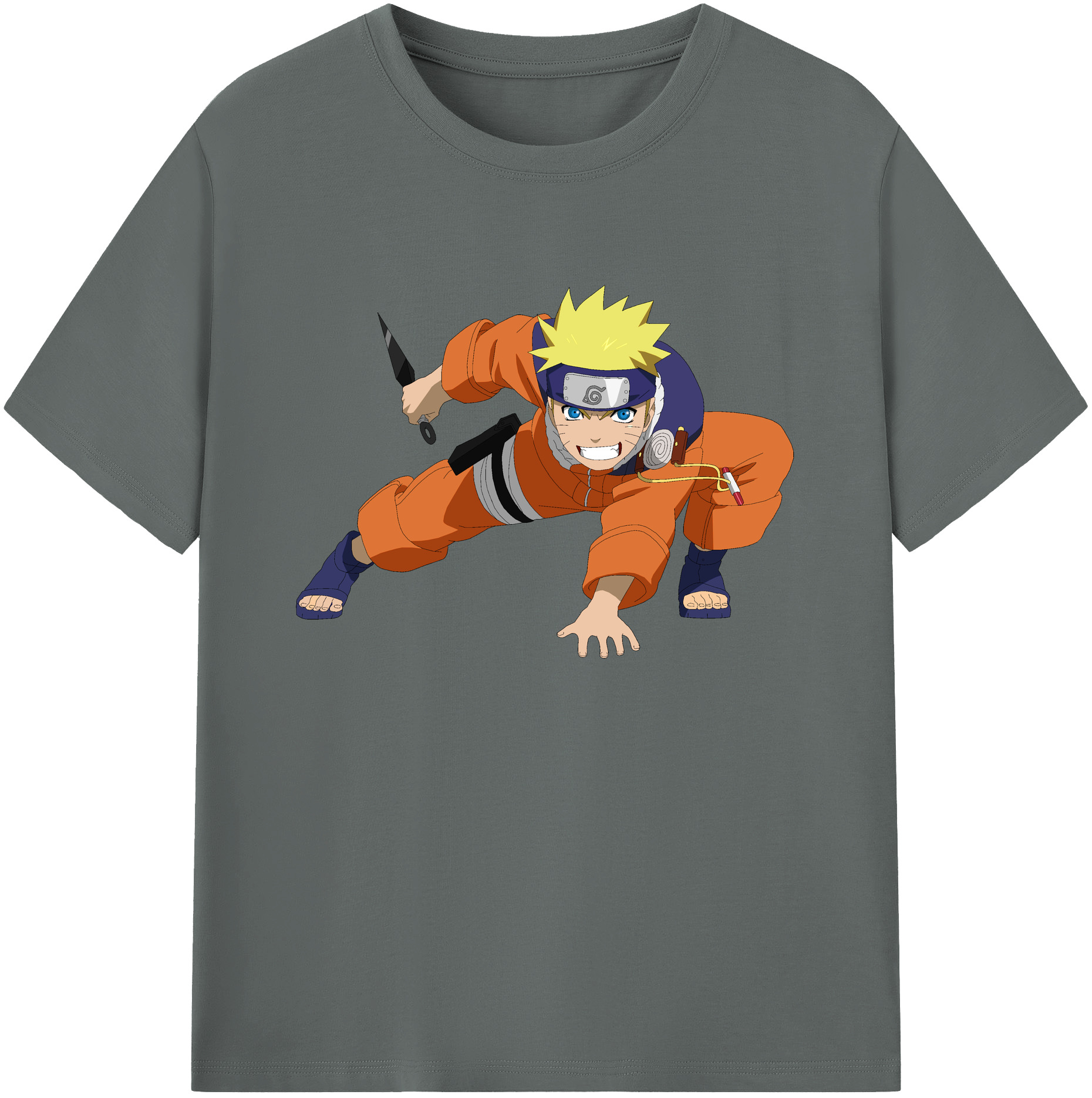 （画像用） NARUTO -ナルト- うずまき ナルト Uzumaki Naruto 綿100％ メンズ半袖Tシャツ｜肌触りやわらか＆通気性